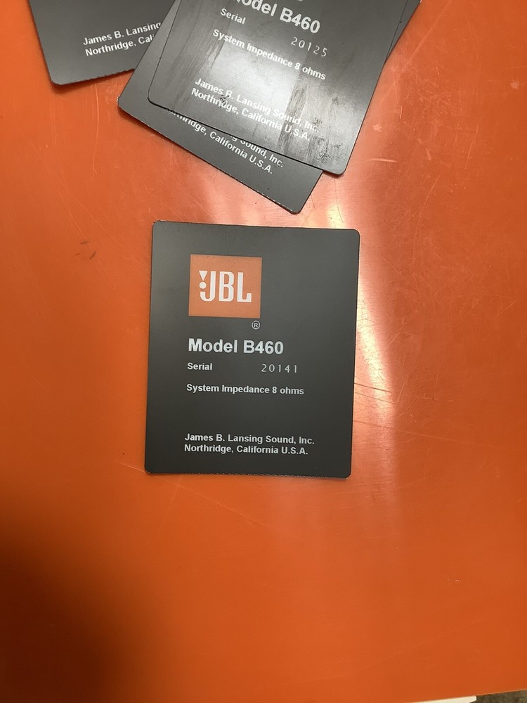 jBL B460 Front Speaker Baffle Panel Badges ONE NEW , Random number REPLACEMENT
