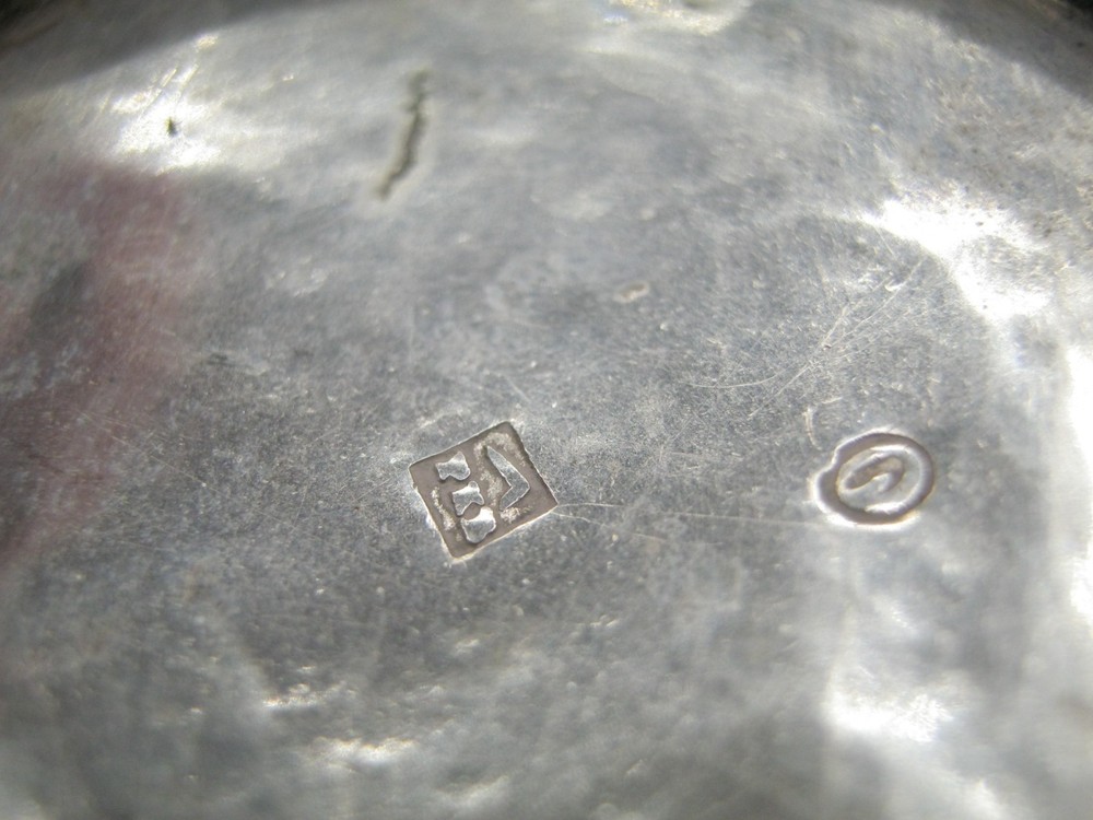Antique White Metal Snuff Box With Continental Silver Marks