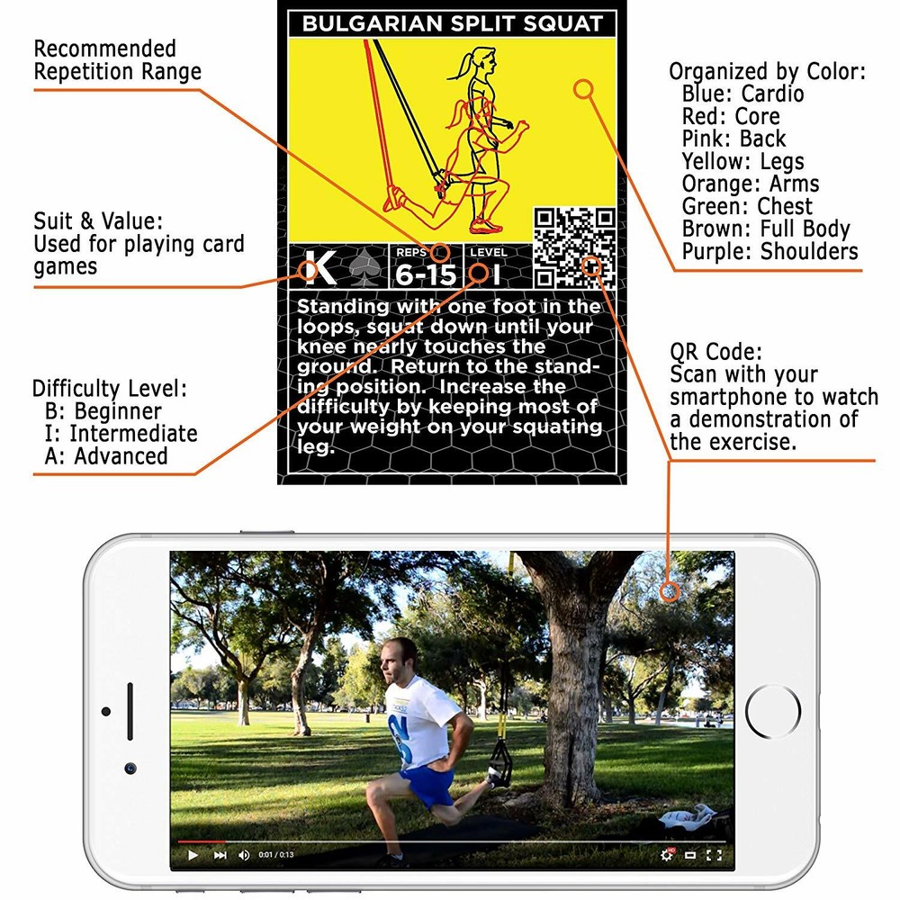 STACK 52 Suspension Exercise Workout Card Game Home Fitness Training Program