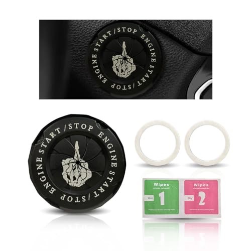 Black Car Push Start Stop Button Rotary Ignition Protector Cover