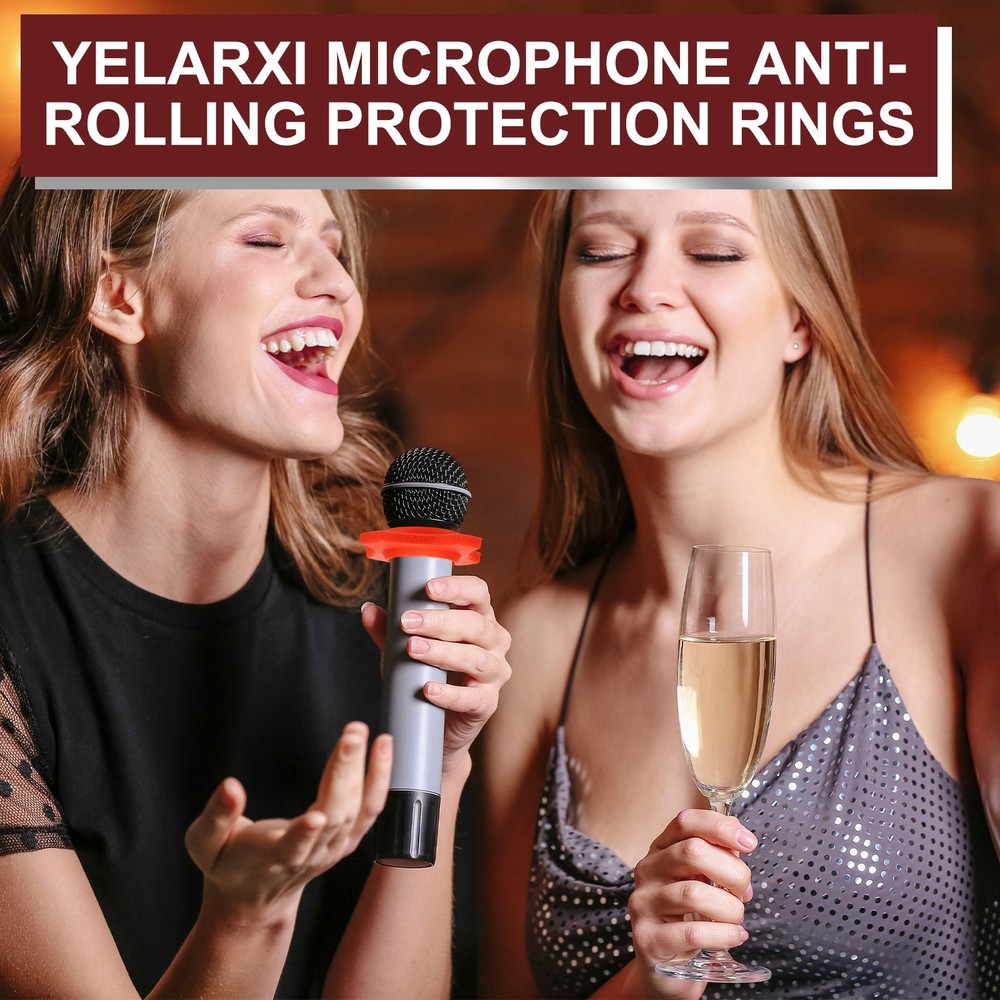 Microphone Anti-Roll Rubber Rings, 5 Pack & 1.4 x 2.9" & Black