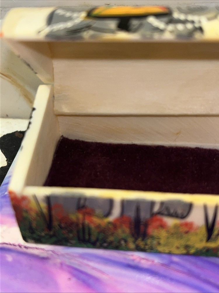 Circa 1970 Persian Painted Camel Bone Trinket Box