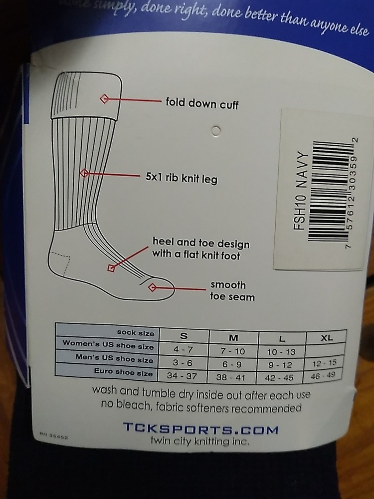 TCK Soccer Socks - Navy Blue - Size L