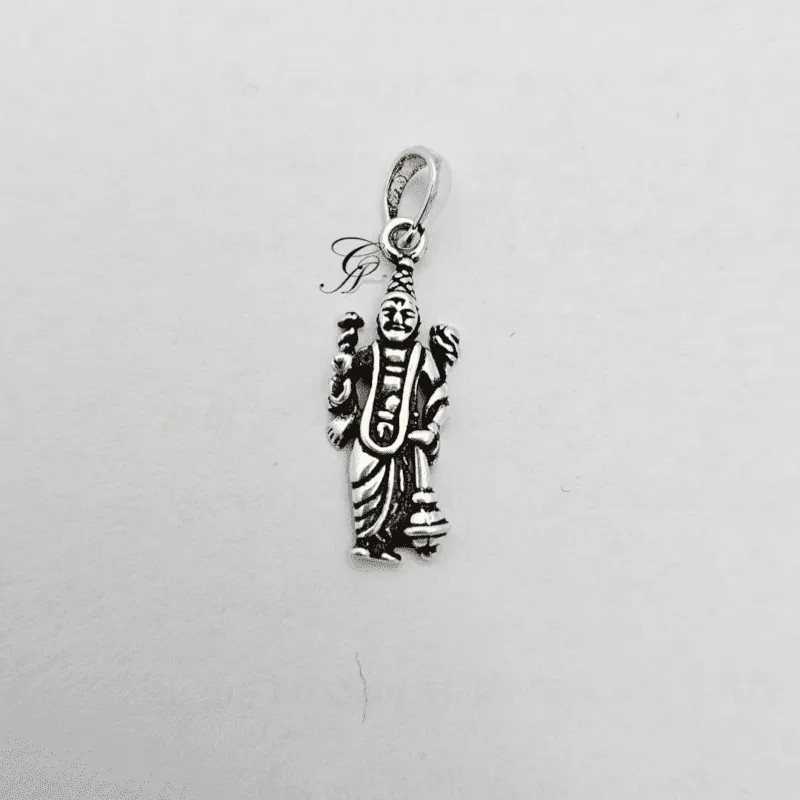 Shree Narayan Solid Silver Antique Pendant in 925 Silver 2-3gm (Approx)