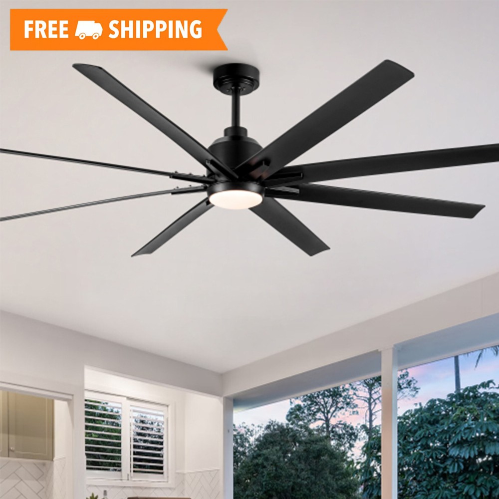 72 In Ceiling Fan with LED Light, ABS Modern Fan with Remote Control