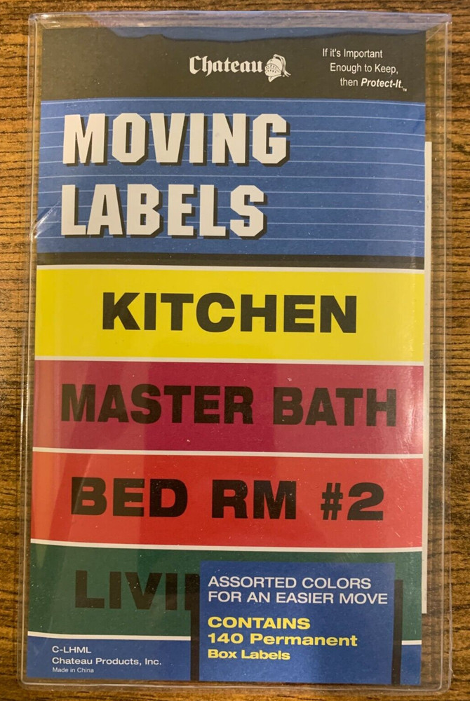 Moving Labels - 140 Permanent Box Labels