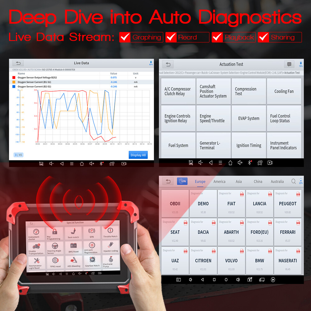 XTOOL USED D7 Auto All System Diagnostic Bidirectional Key Programming Scanner
