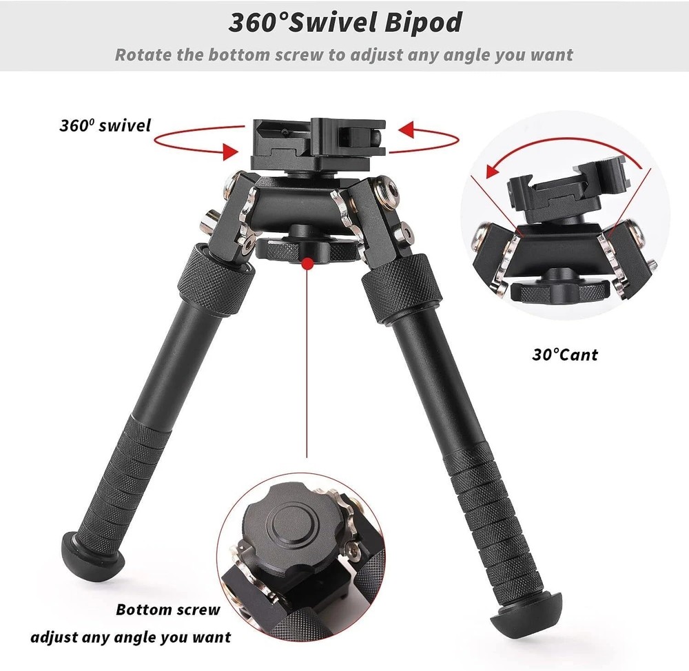 4.75- 9" Foldable Adjustable Bipod Combination for Keymod Picatinny System