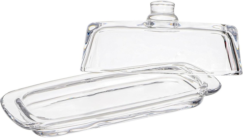 Rectangular Glass Butter Dish Set - Preserves Freshness, Dishwasher Safe