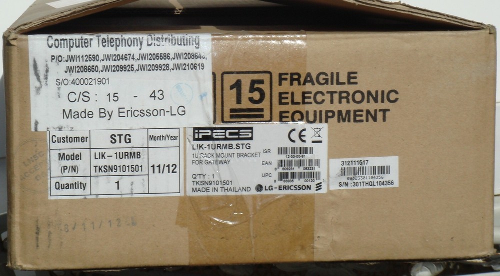 Ericsson-LG iPECS Gateway LIK-1URMB 19-inch Rack Mount System Module