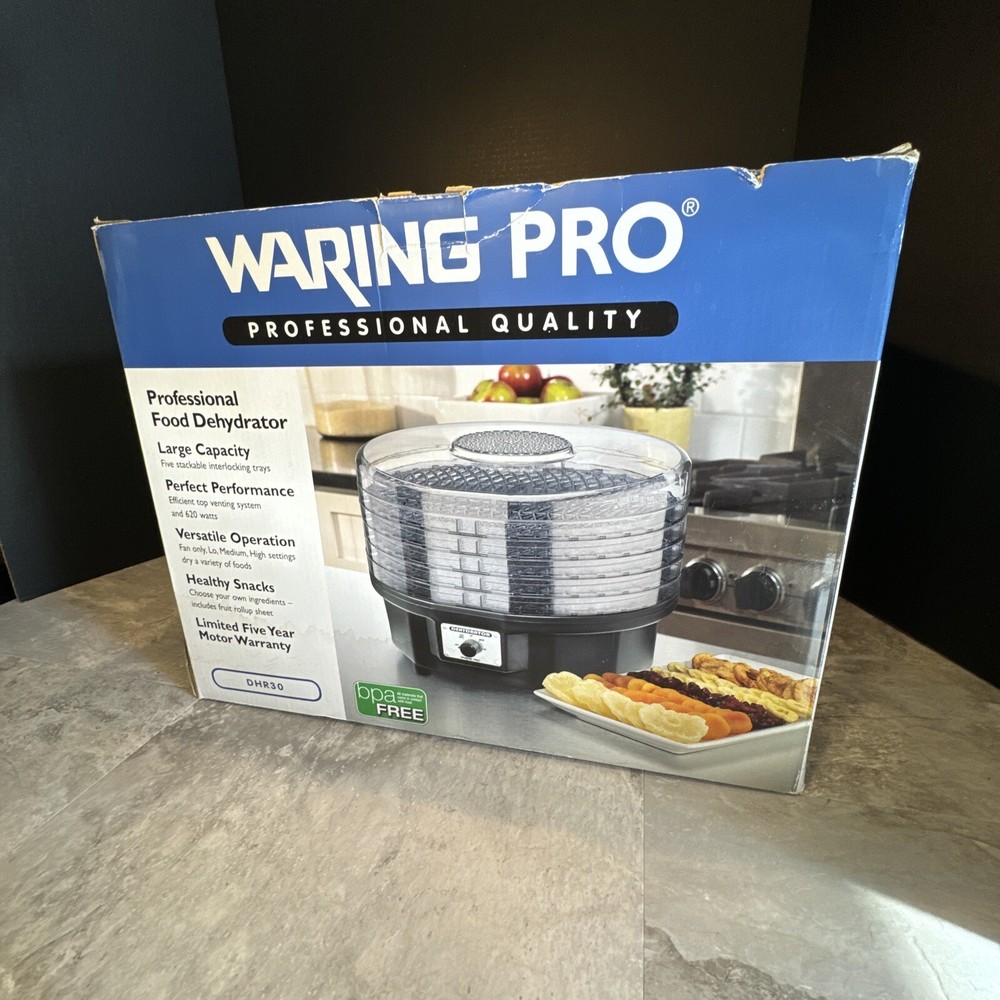NEW Waring Pro DHR30 Pro Dehydrator 5 Stackable Trays Dry Herbs Fruit & Jerky