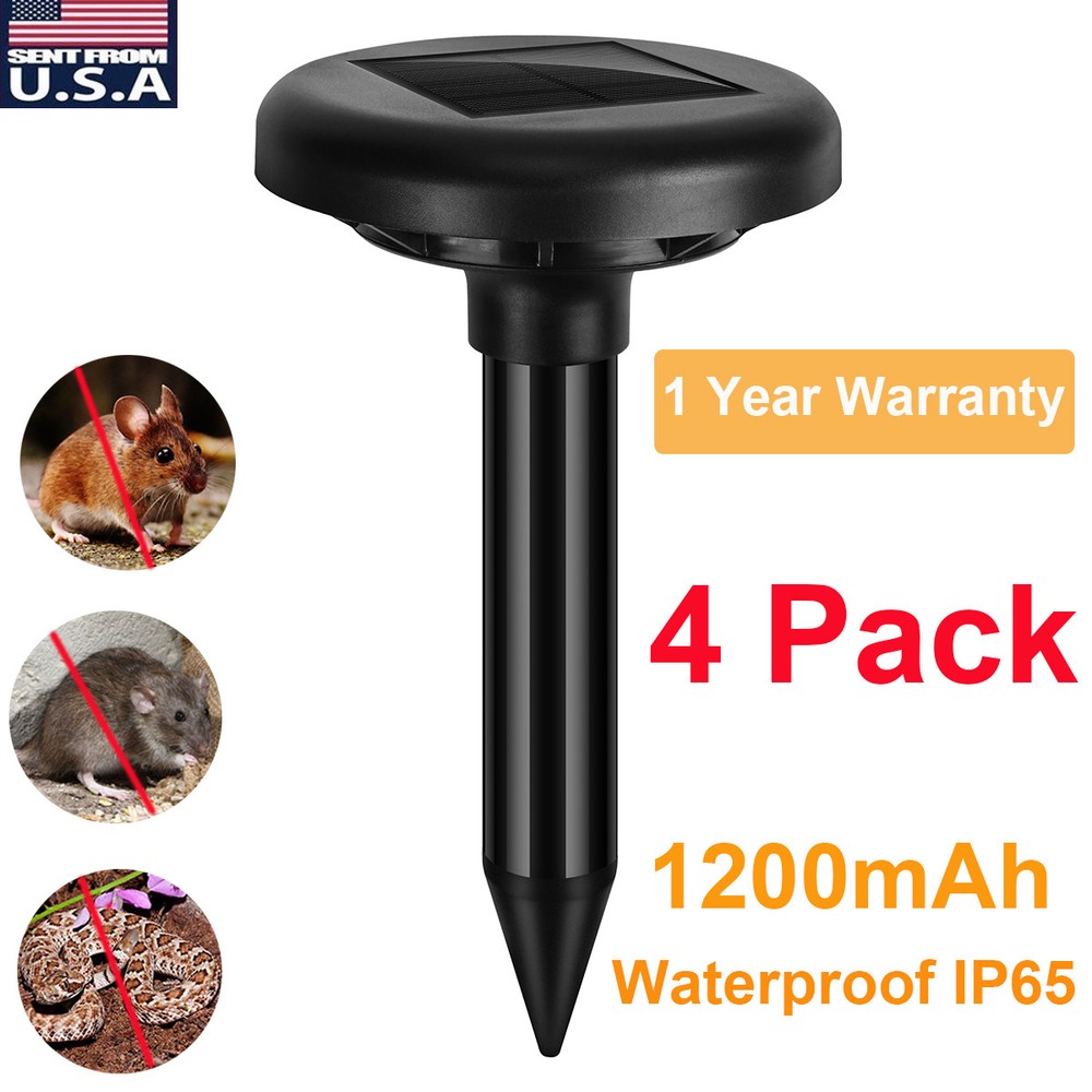 Solar Powered Ultrasonic Sonic Mole Gopher Pest Rodent Mouse Repeller Repellent