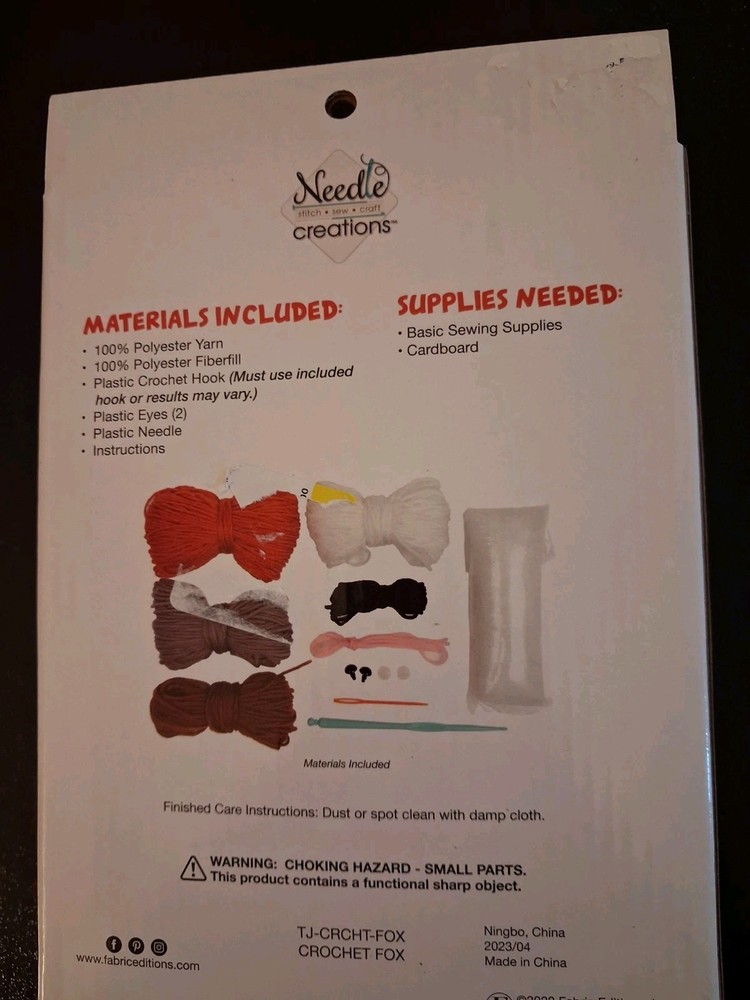 NEEDLE CREATIONS CROCHET KIT "FOX" COMPLETE KIT