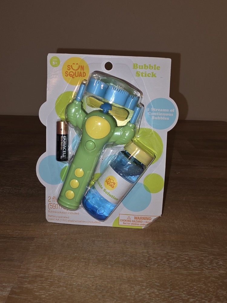 Sun Squad Bubble Stick with 2 fl oz Bubble Solution & Battery