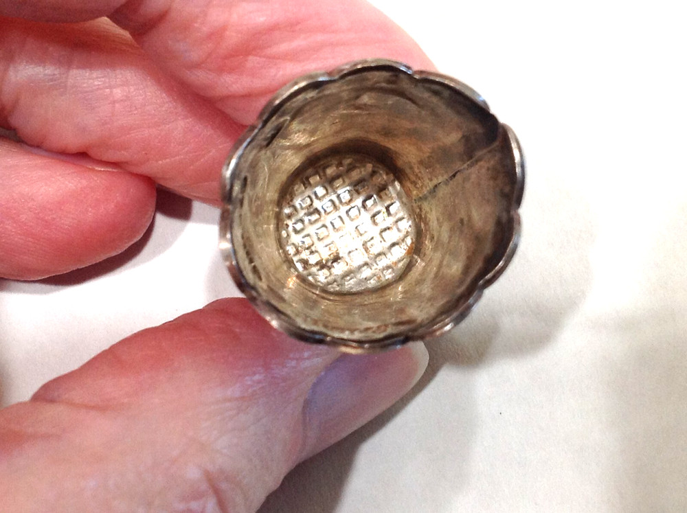 Vtg Mexico Sterling Silver Thimble Ornate Design