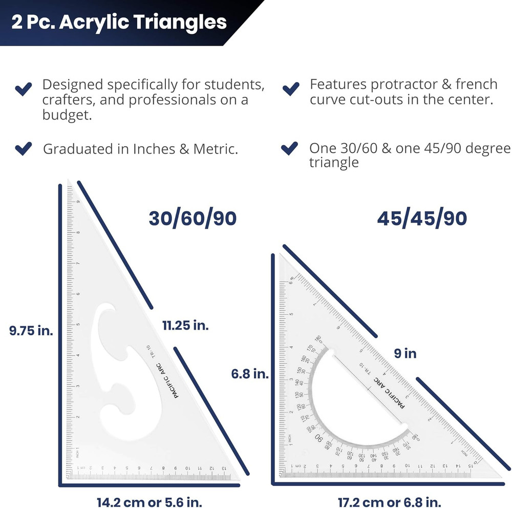 Triangle Set 10 Inch 30/60 & 45/90