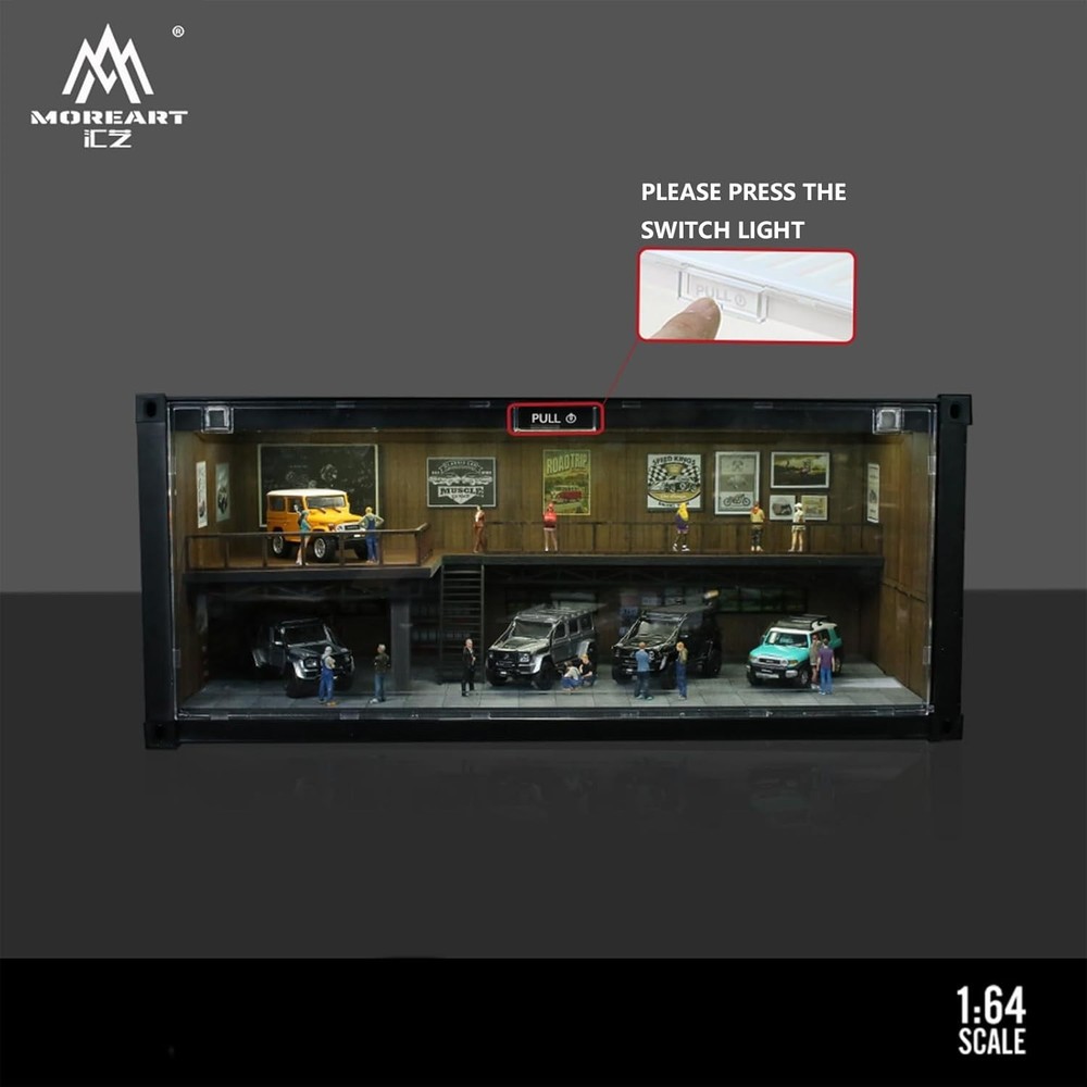 1/64 Scale Display Case with LED Light – Box Style Garage Diorama Compatible ...