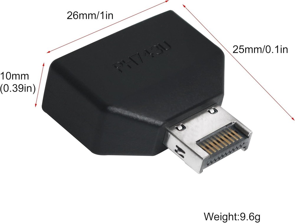 Motherboard USB3.2 Type E to 19Pin 20Pin Adaptor Type E to Front Panel Header...