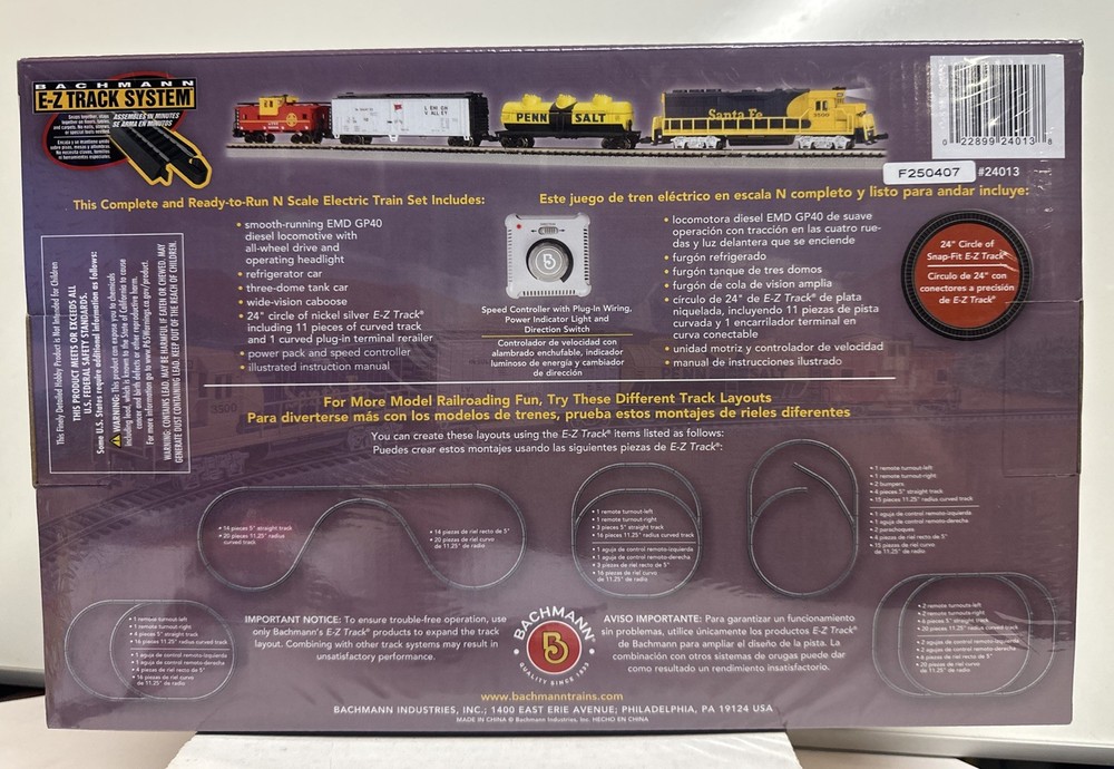 Bachmann N Scale Thunder Valley Santa Fe Train Set #24013
