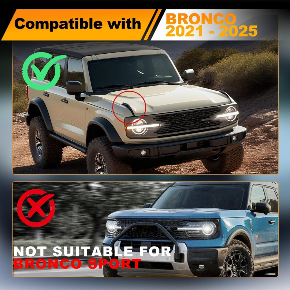 Sequential LED Hood Handle Trail Sight Lights Compatible with Ford Bronco 202...