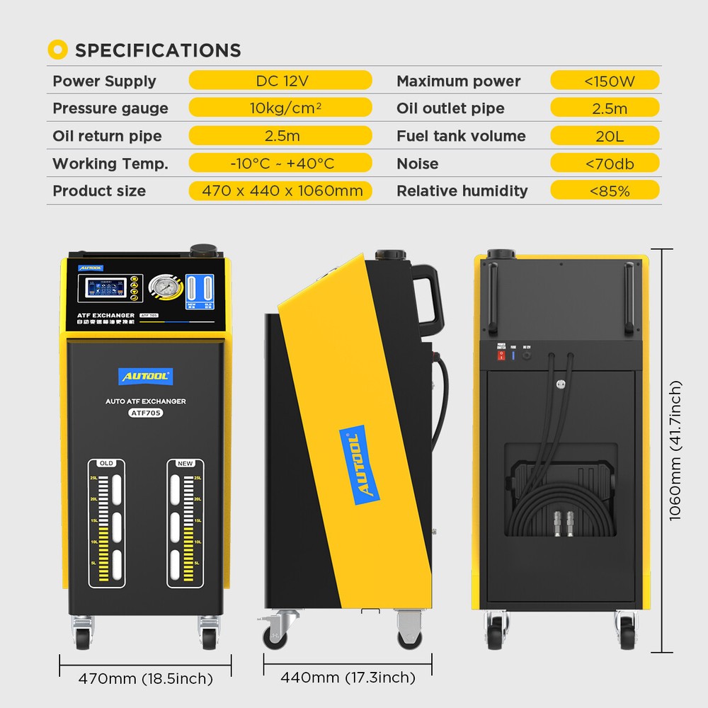 AUTOOL® ATF Automatic Gearbox Transmission Oil Exchange Flush Cleaning Machine