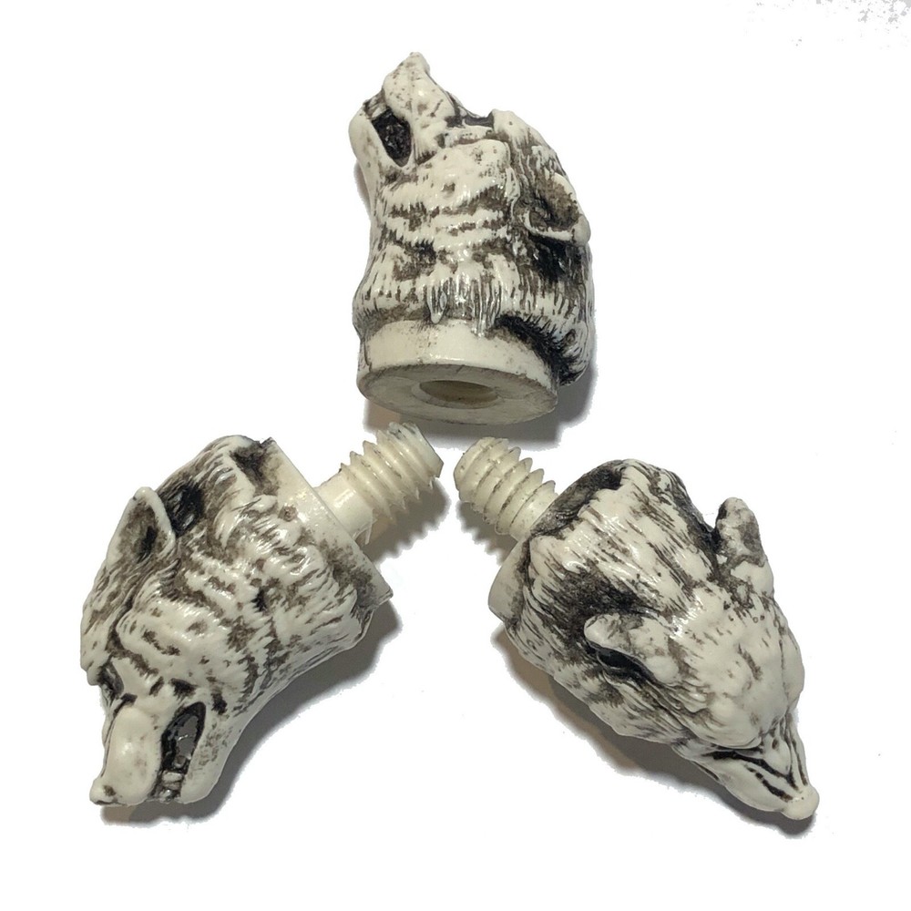 Custom Howling Snarling Wolf Cue Stick Joint Protectors