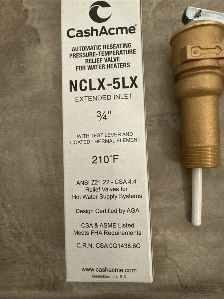 Cash Acme 3/4" NCLX-5LX Domestic T&P Relief Valve 19783-0150