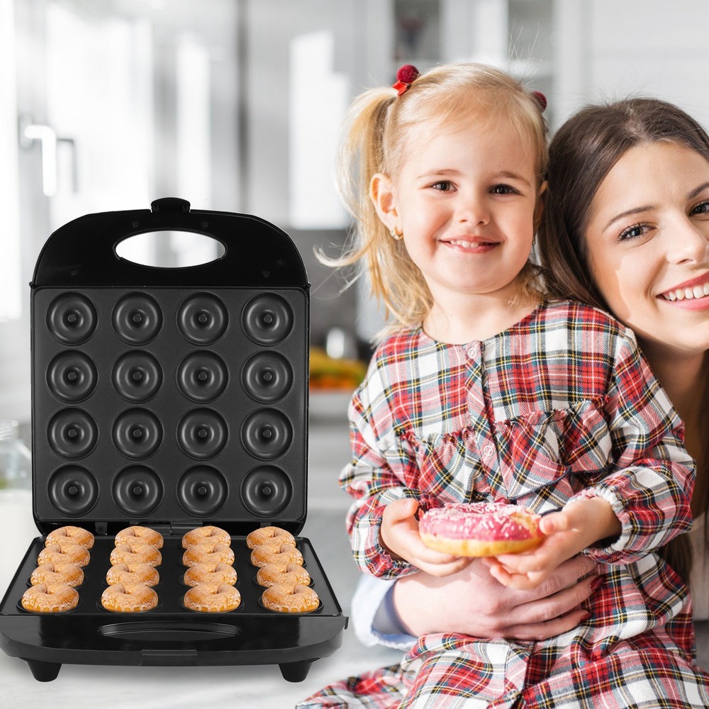 Mini Donut Maker Machine 16 Hole Nonstick Double Sided Heating 1400W