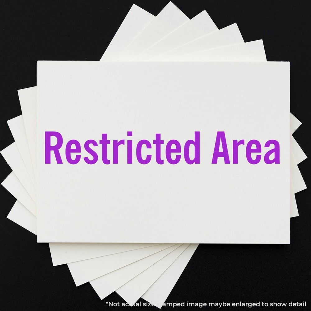 Restricted Area Rubber Stamp Size 1/2" Tall x 1-1/2" Wide