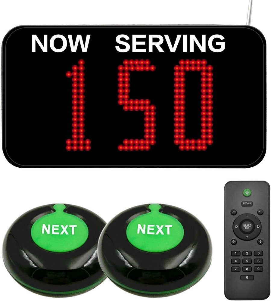 Queue Management System with 3 Digits Display and NEXT Call Button