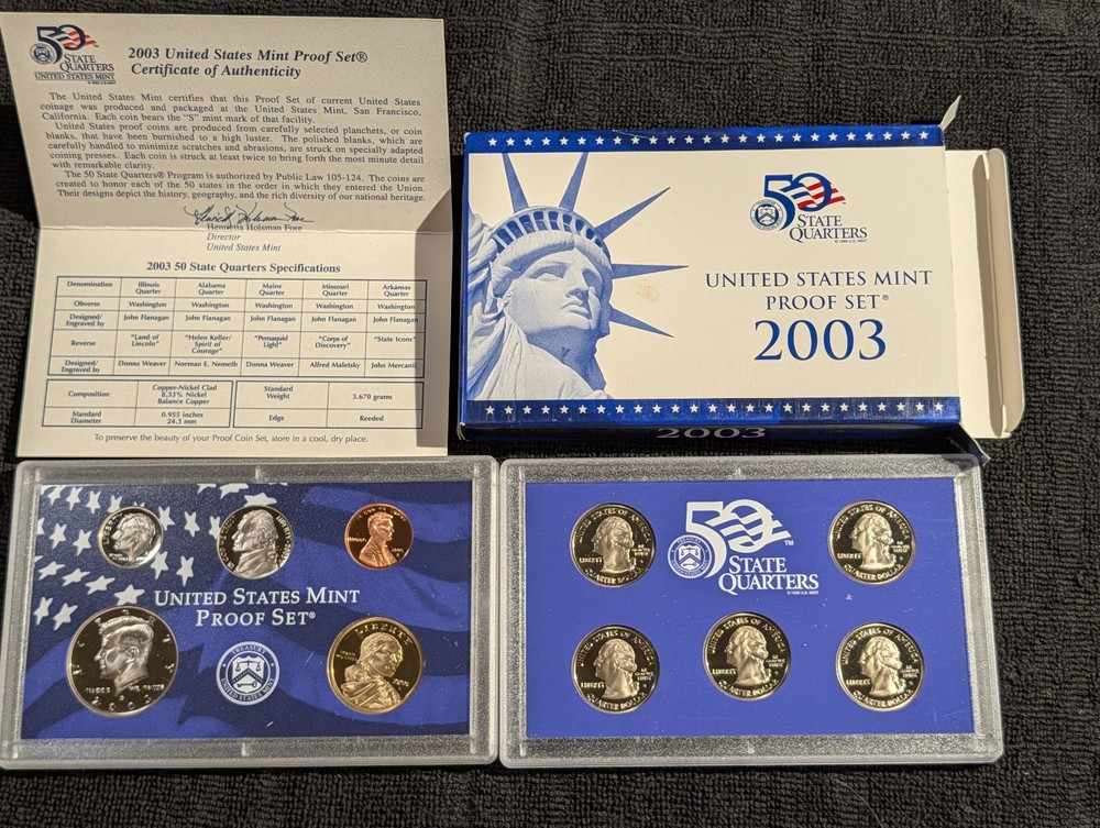 2003 US Proof set OGP COA