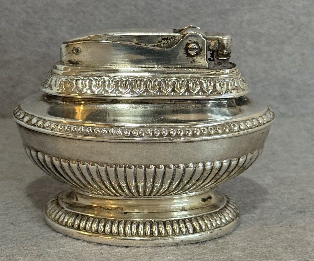 Vintage Ronson Queen Anne Silver Plated Table Lighter Untested