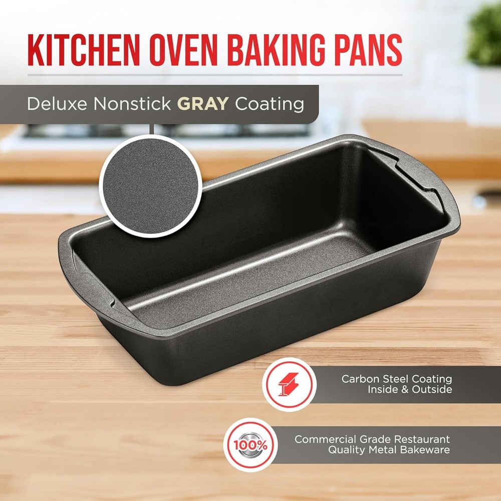10-Piece Bakeware Sets Nonstick Carbon Steel Baking Sheet & Pans Stackable New