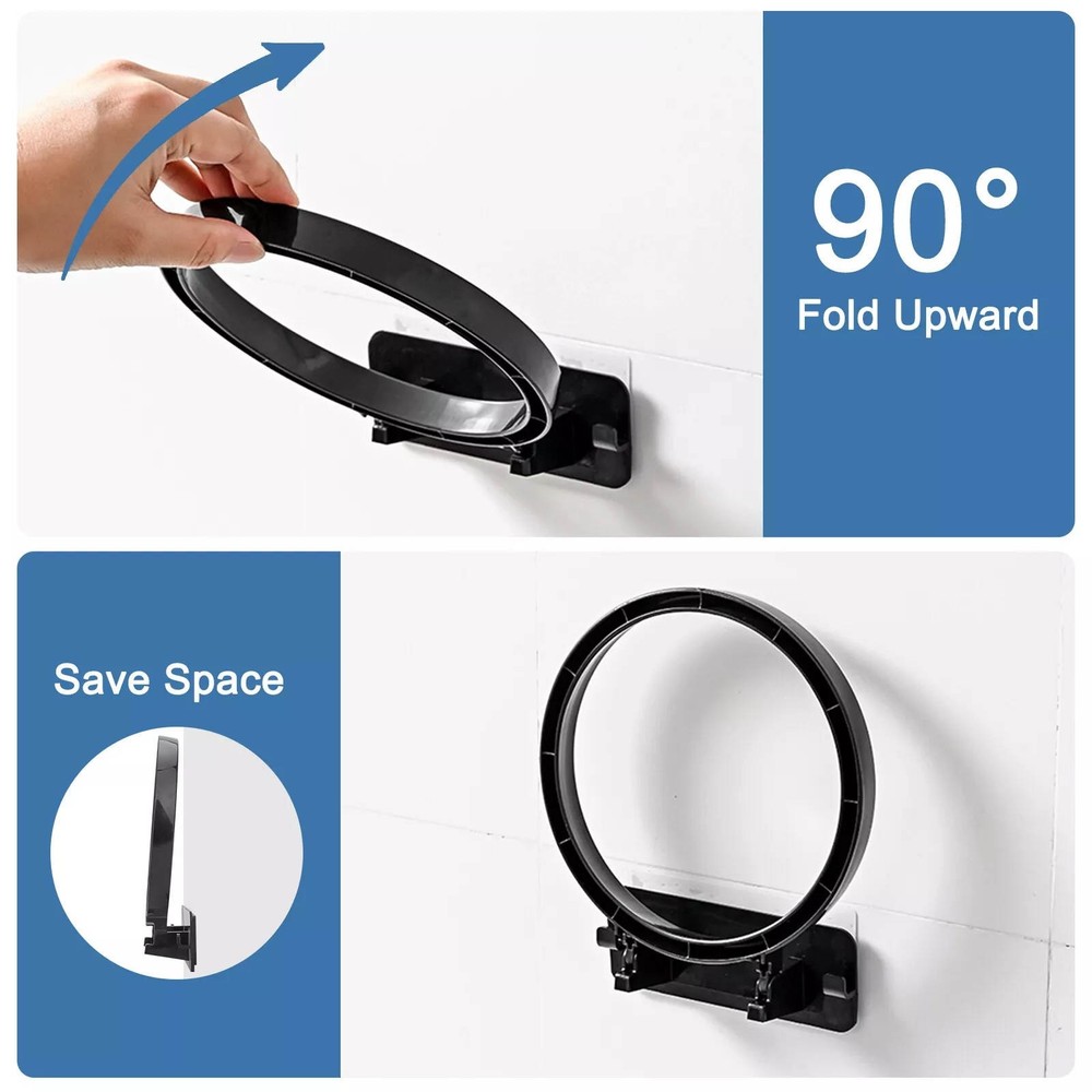 2PCS Black Durable Wall Mounted Polypropylene Basketball Storage Rack Holder