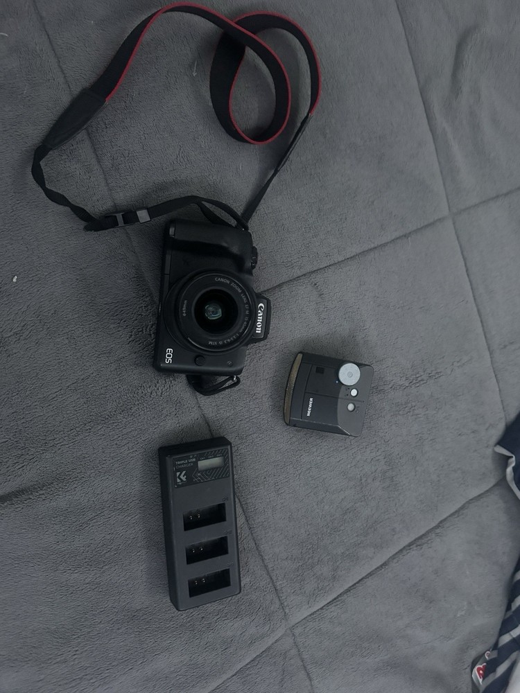 Canon EOS Camera Accessory Bundle with Lens, Charger, and Bag - Black