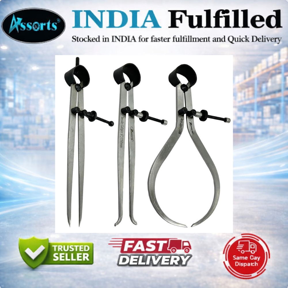 Assorts 3-Pc Spring Caliper Set 6″ (150 mm) – Inside, Outside & Divider
