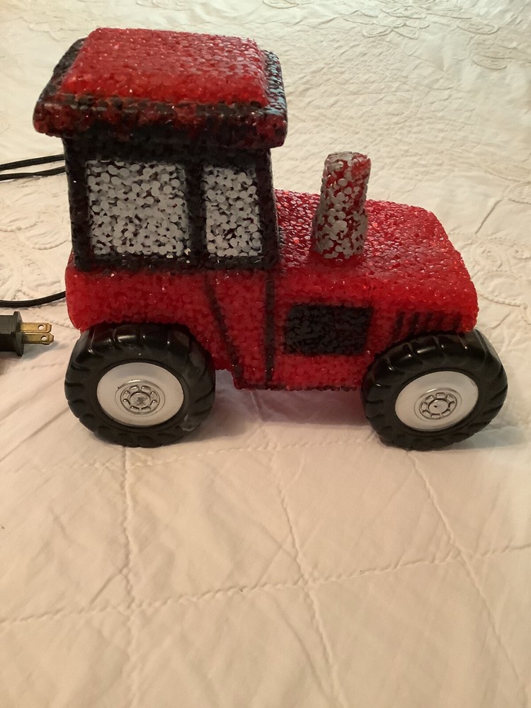 Red Tractor Cab Night Light Soft Plastic Desk Lamp