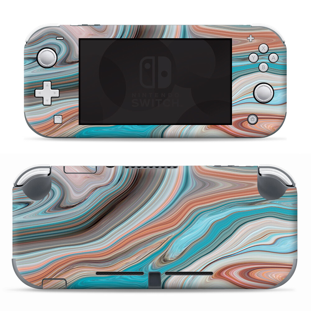 Skins Decals wrap for Nintendo Switch Lite - Teal Blue Brown Geode Stone Marble