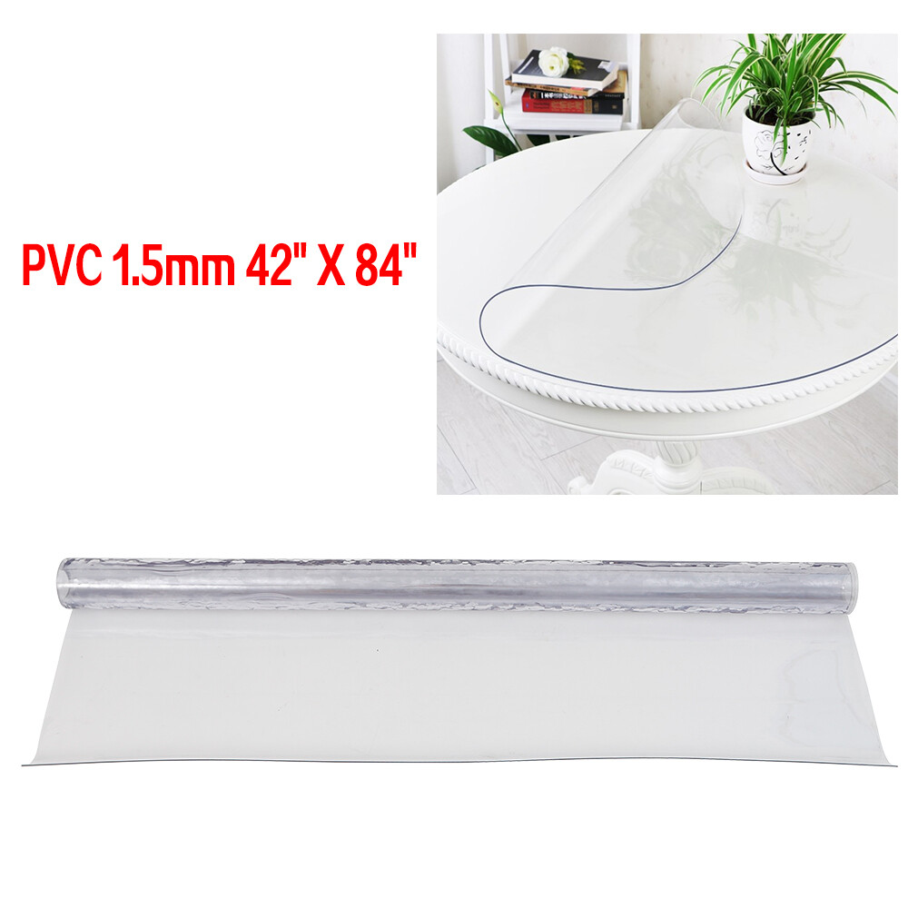 Clear Transparent Vinyl PVC 1.5mm Thick Tablecloth Dining Table Protector Cover