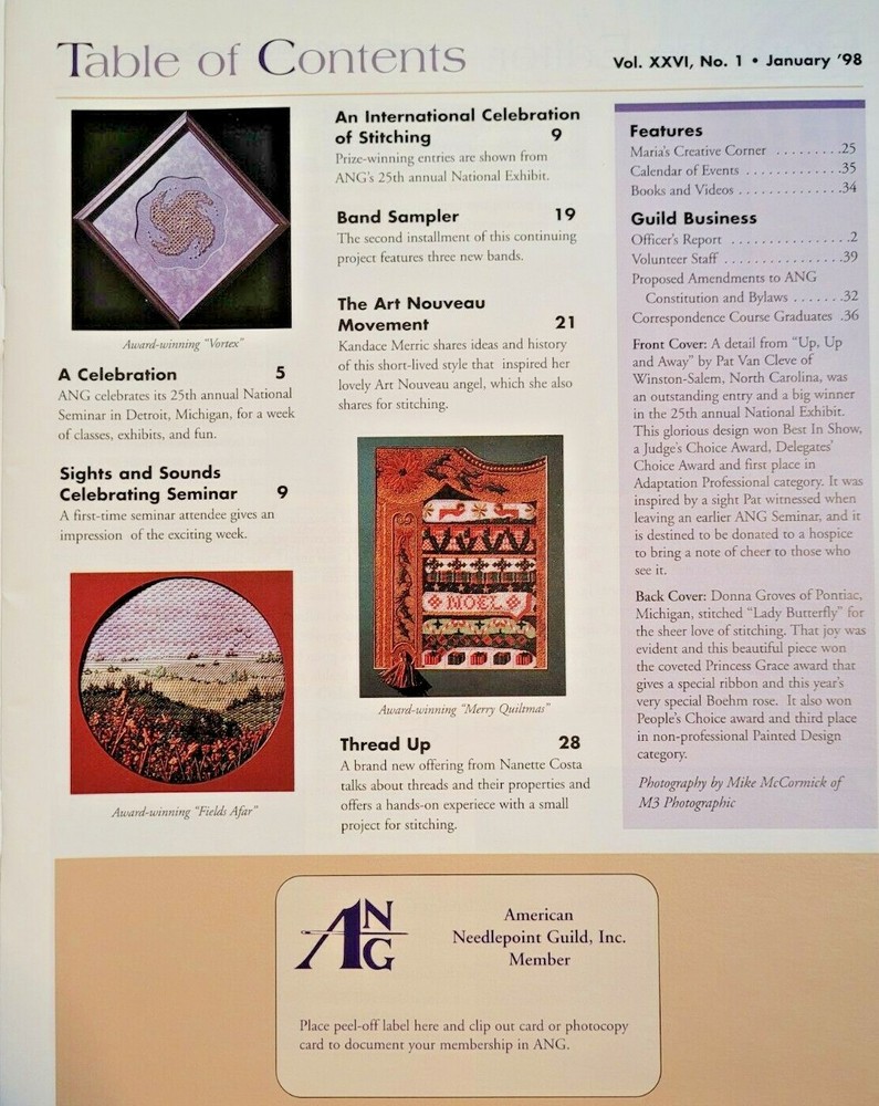 Needle Pointers, 1980-2023, $3 each, choose your issues, ANG history +