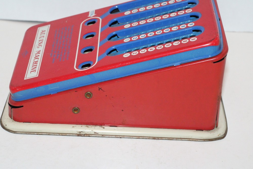 1940's Vintage Metal Tin Wolverine Adding Machine Hand Pull Dial Calculator