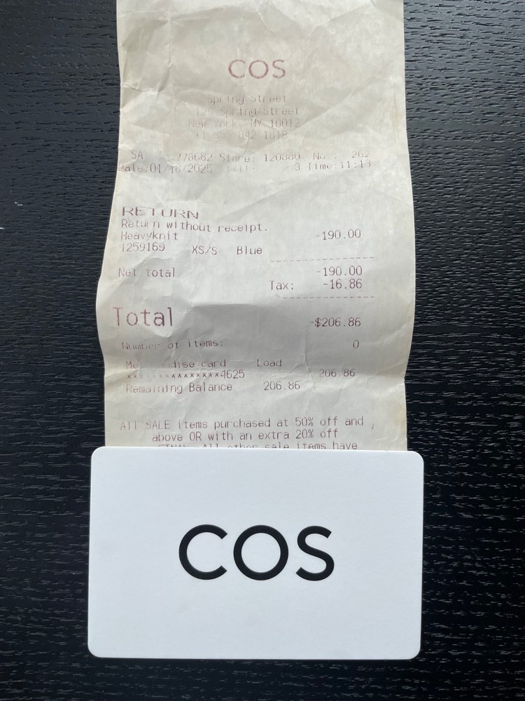 $206 COS Gift Card