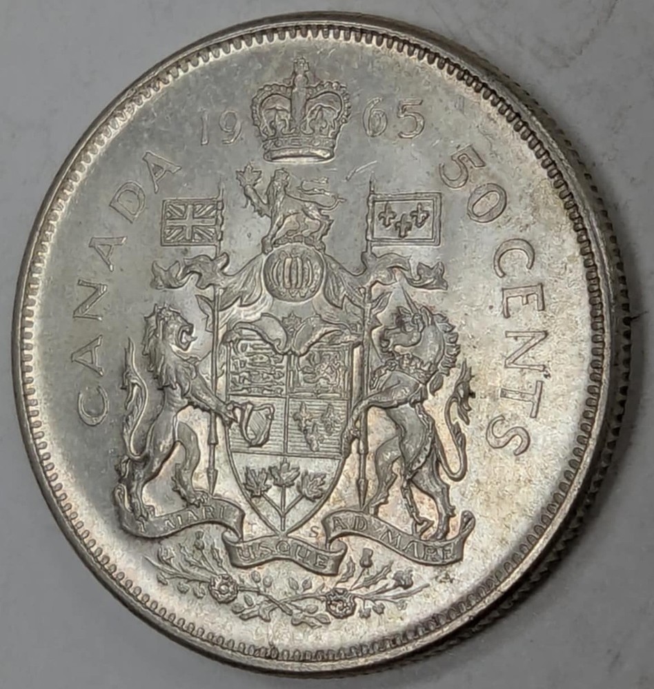 1965 Canada Half Dollar Silver Coin