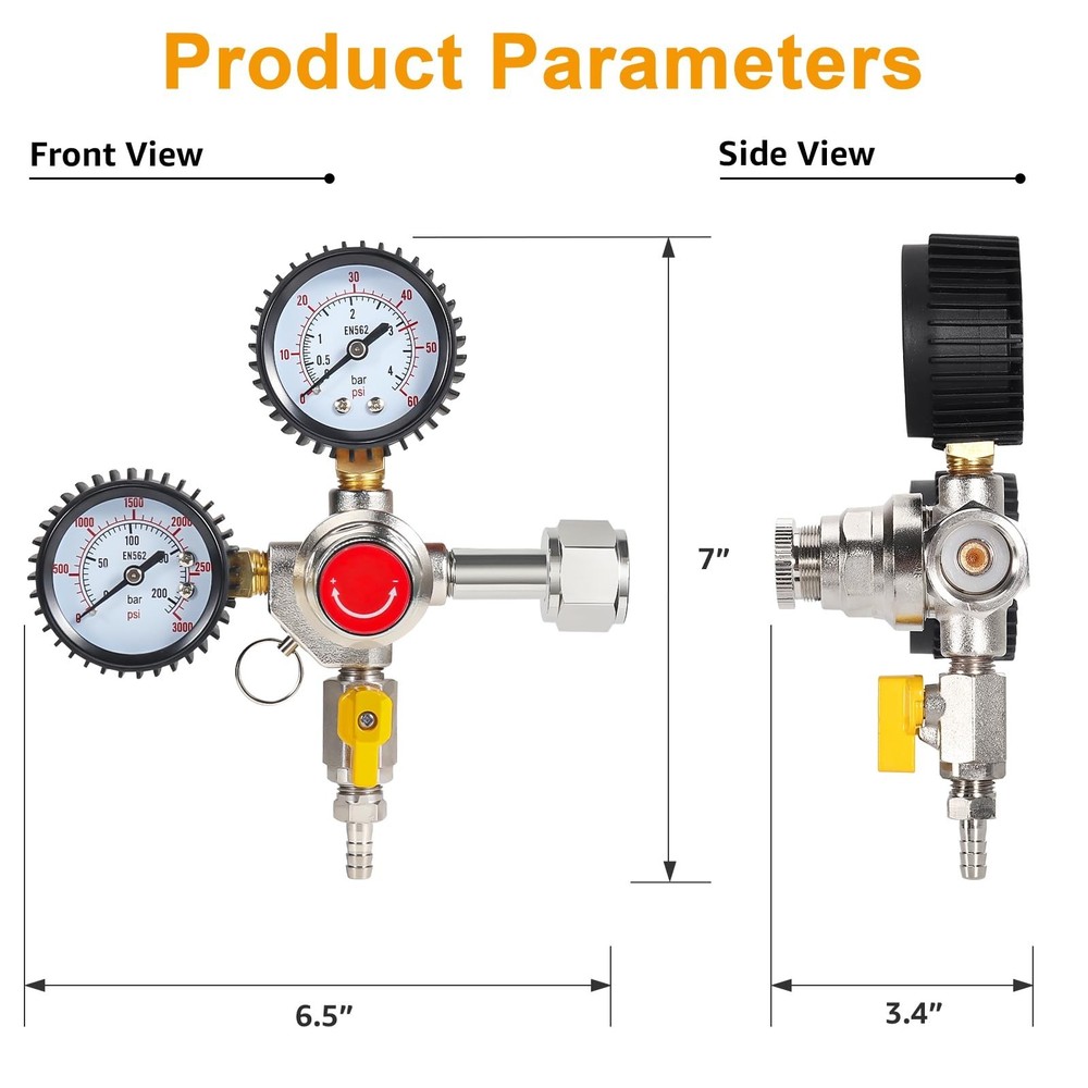 Co2 Regulator for Kegerator - CGA320 Draft Beer Regulator Kegerator Regulator...