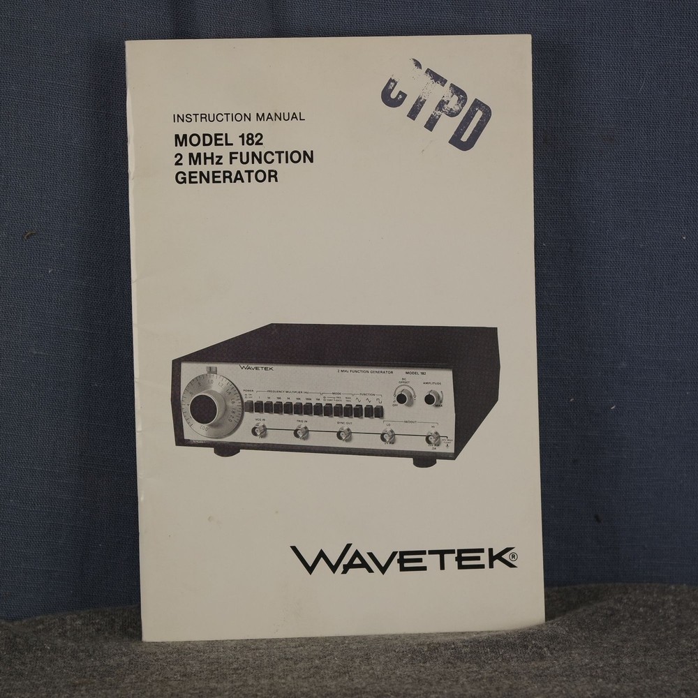 Wavetek Model 182 2 MHz Function Generator Instruction Manual and Service Info