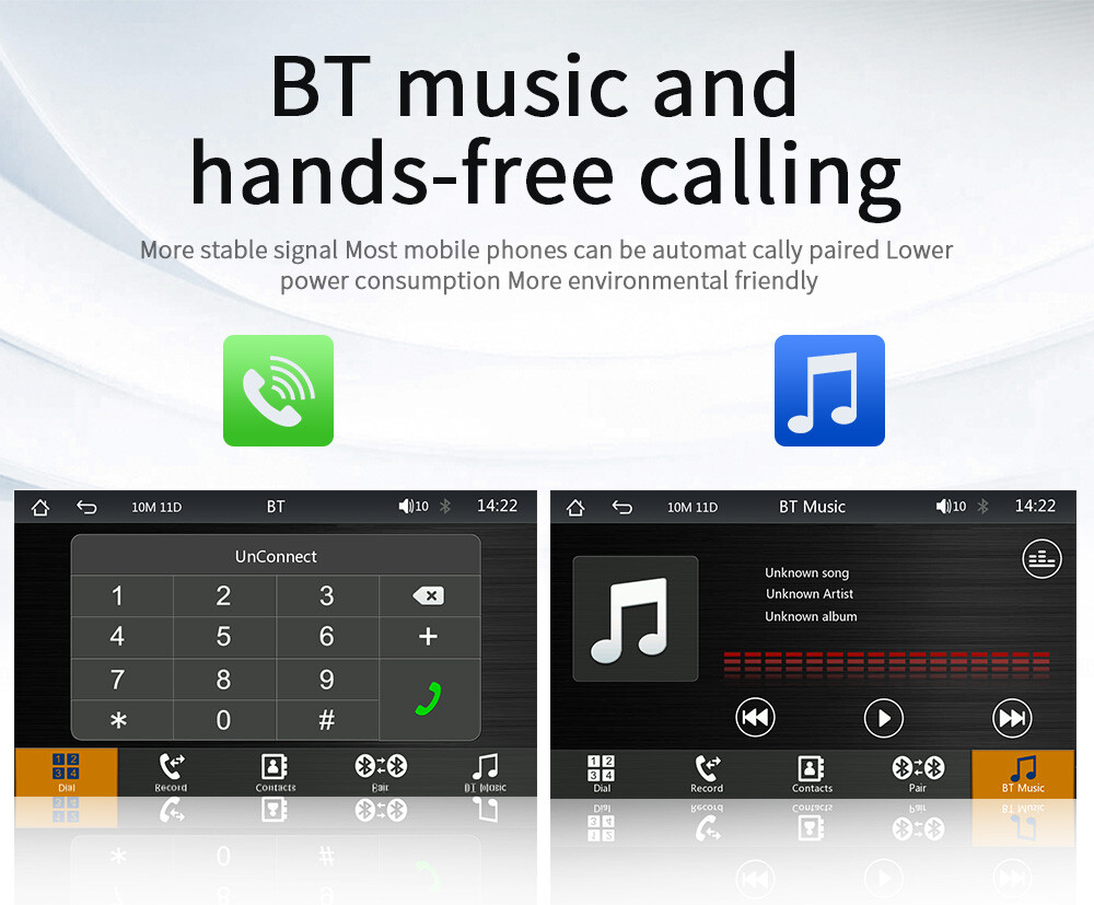 Portable Carplay Touch Screen WiFi iPhone Android Auto GPS Music Player+Remote
