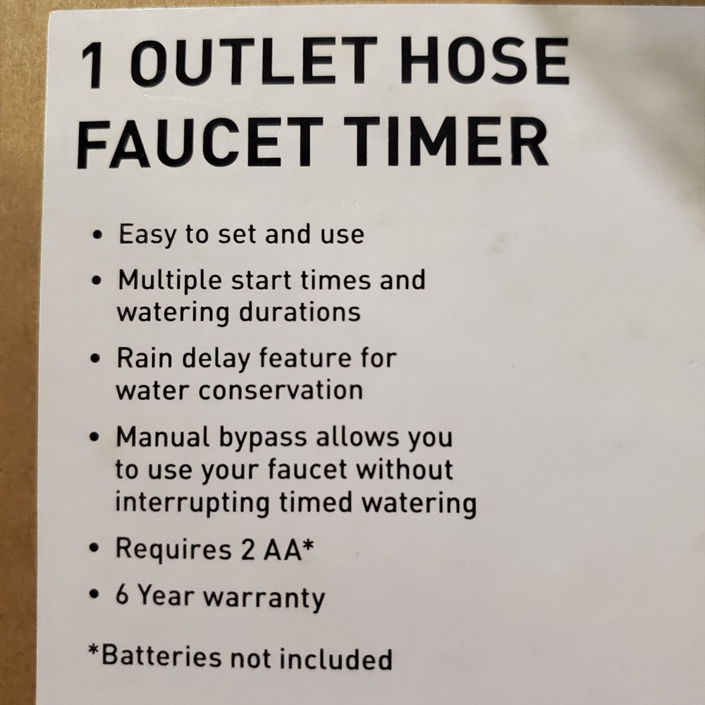 Orbit 1 Outlet Hose Faucet Timer New