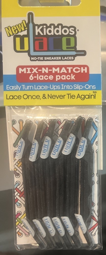 Kiddos uLace Black 6 Pack