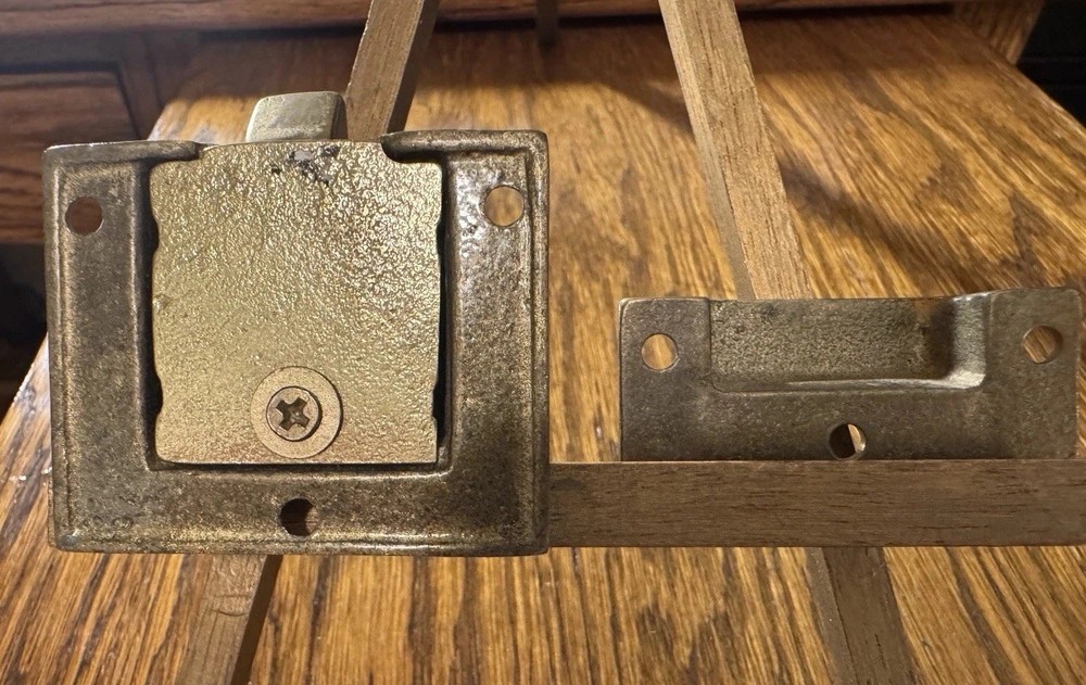Vintage Solid Brass Cabinet Bolt Latch – Decorative Surface Mount Hardware