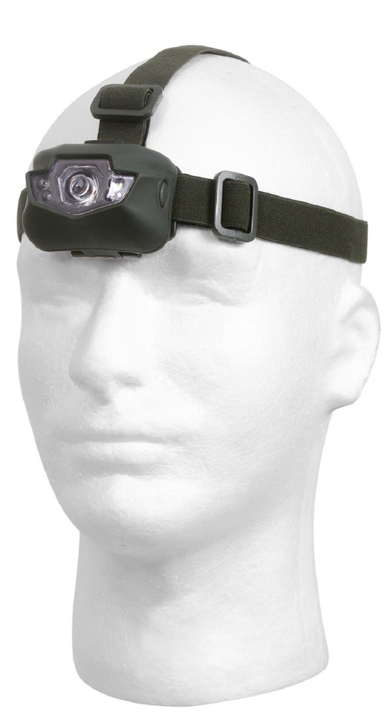 Rothco 5 Bulb LED Headlamp - 3 Stage Light - Olive Drab Head Strap Flashlight